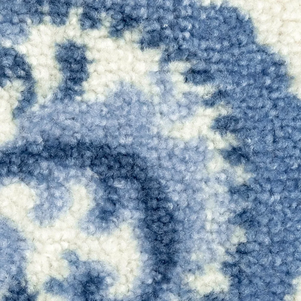 Vivian Medallion Runner, 1'8" x 5', Blue, view 7
