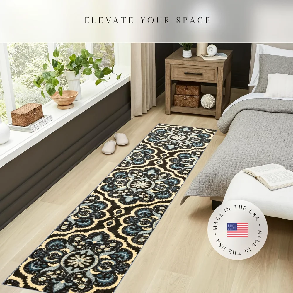 Vivian Medallion Runner, 2' x 10', Persian Blue, view 3