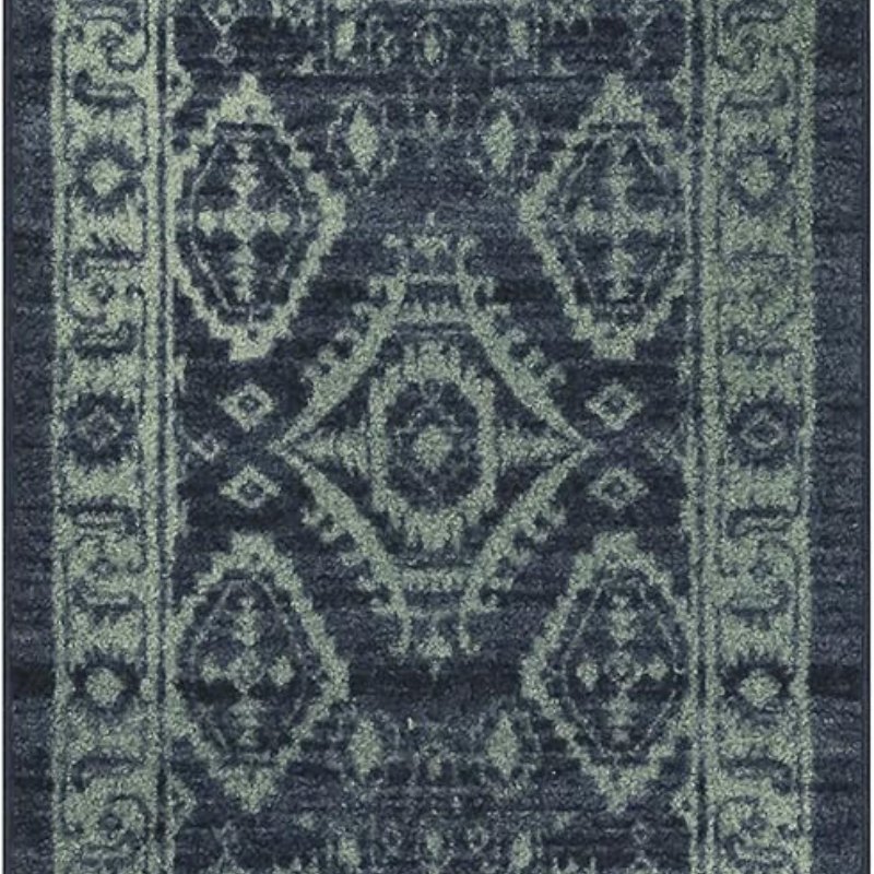 Georgina Traditional Runner, 2' x 6', Navy