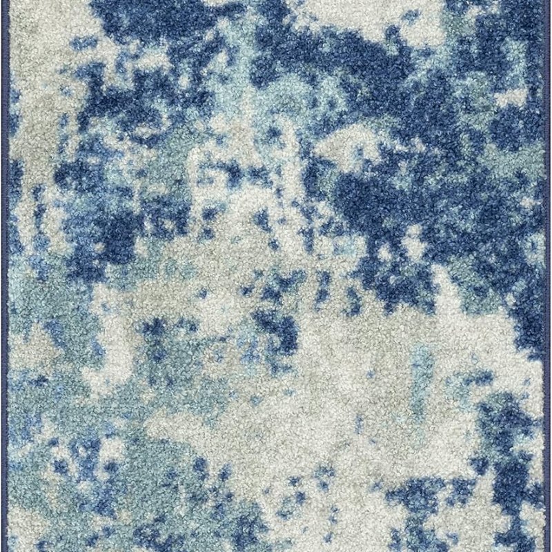 Horizon Modern Abstract Accent Rug, 1'8" x 2'10", Arctic Blue