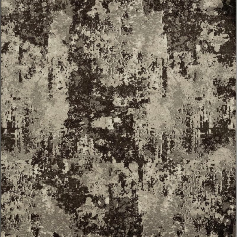 Horizon Modern Abstract Pet Mat, 4'9" x 7', Midnight Black