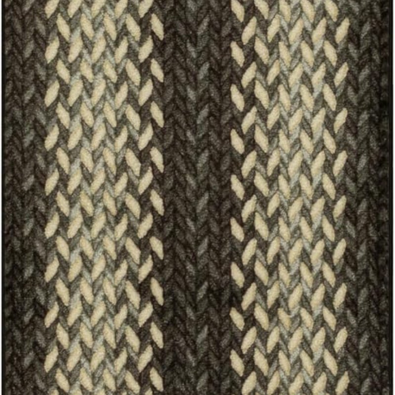 Marion Bohemian Braided-Style Print Runner, 2' x 8', Black