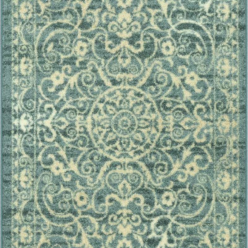 Pelham Vintage Medallion Pet Mat, 3'4" x 5', Light Spa