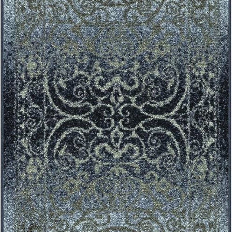 Pelham Vintage Medallion Runner, 1'8" x 5', Navy