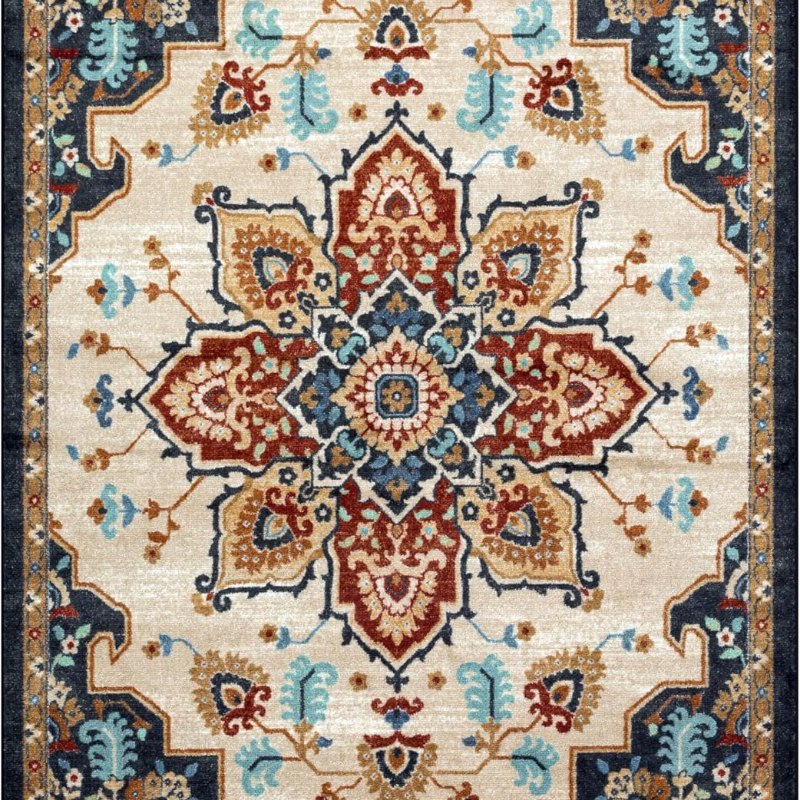 Ruby Oriental Pet Mat, 4'9" x 7', Red