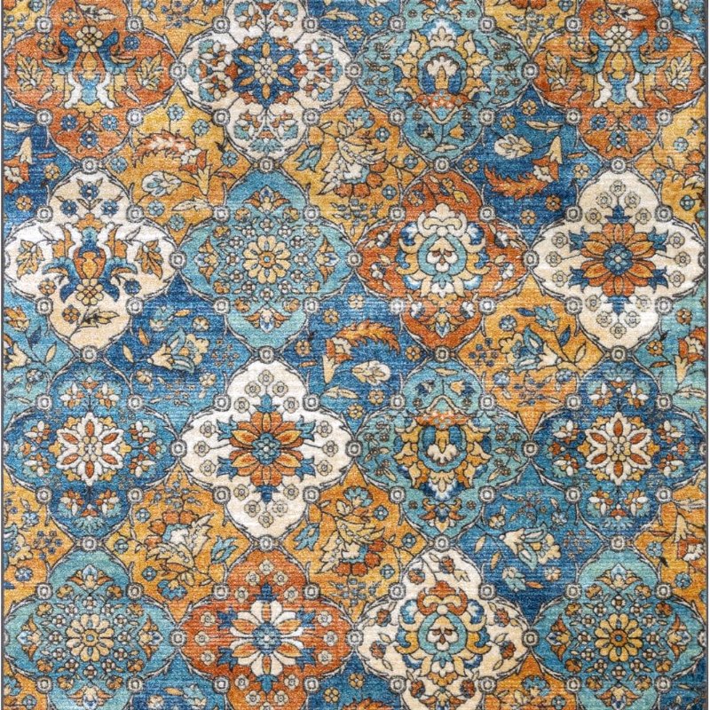 Sutton Oriental Area Rug, 4'9" x 7', Blue