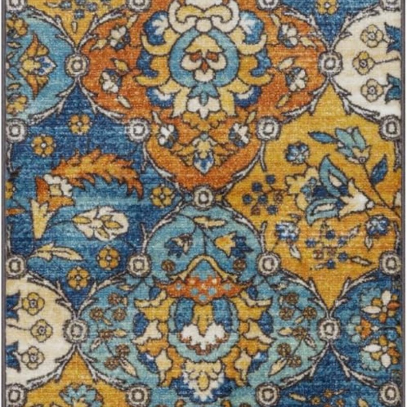 Sutton Oriental Runner, 2' x 6', Blue