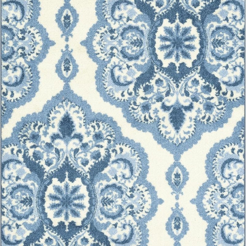 Vivian Medallion Pet Mat, 3'4" x 5', Blue
