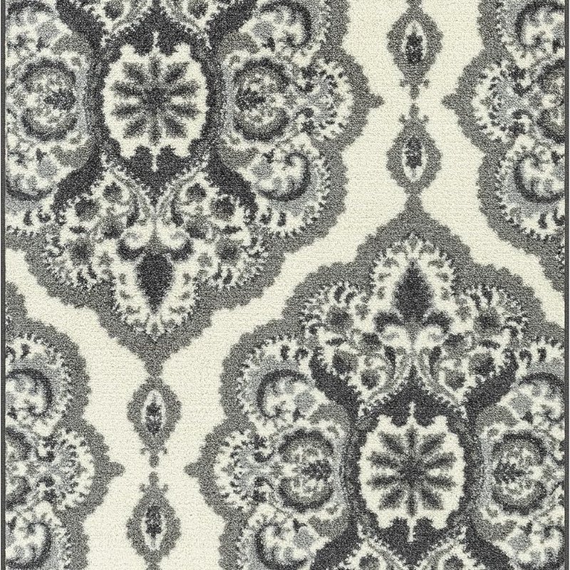 Vivian Medallion Pet Mat, 3'4" x 5', Grey